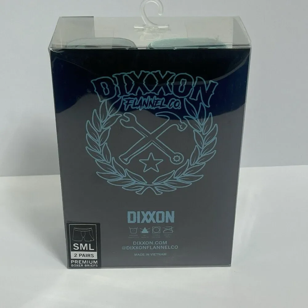 NIB Dixxon Flannel Company  Men’s Large Premium Boxer Briefs Teal Anchor 2 Pairs